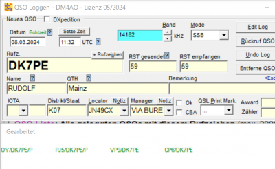 Screenshot DK7PE